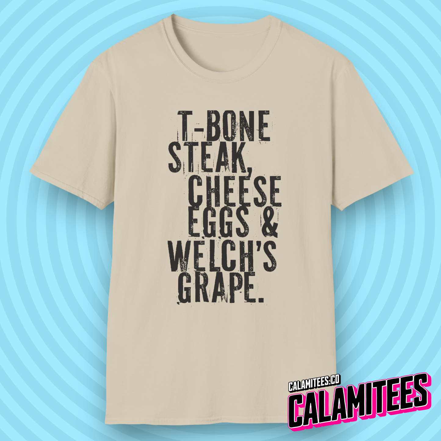 T-Bone Steak, Cheese Eggs & Welch's Grape Notorious BIG Lyrics Graphic Tee Biggie Smalls Hip-Hop Style T-Shirt