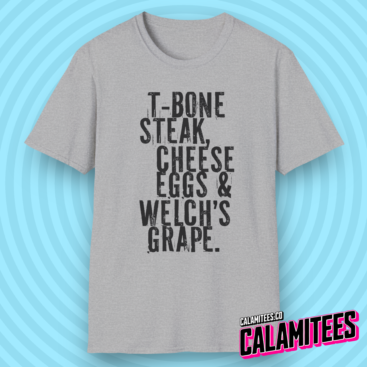 T-Bone Steak, Cheese Eggs & Welch's Grape Notorious BIG Lyrics Graphic Tee Biggie Smalls Hip-Hop Style T-Shirt