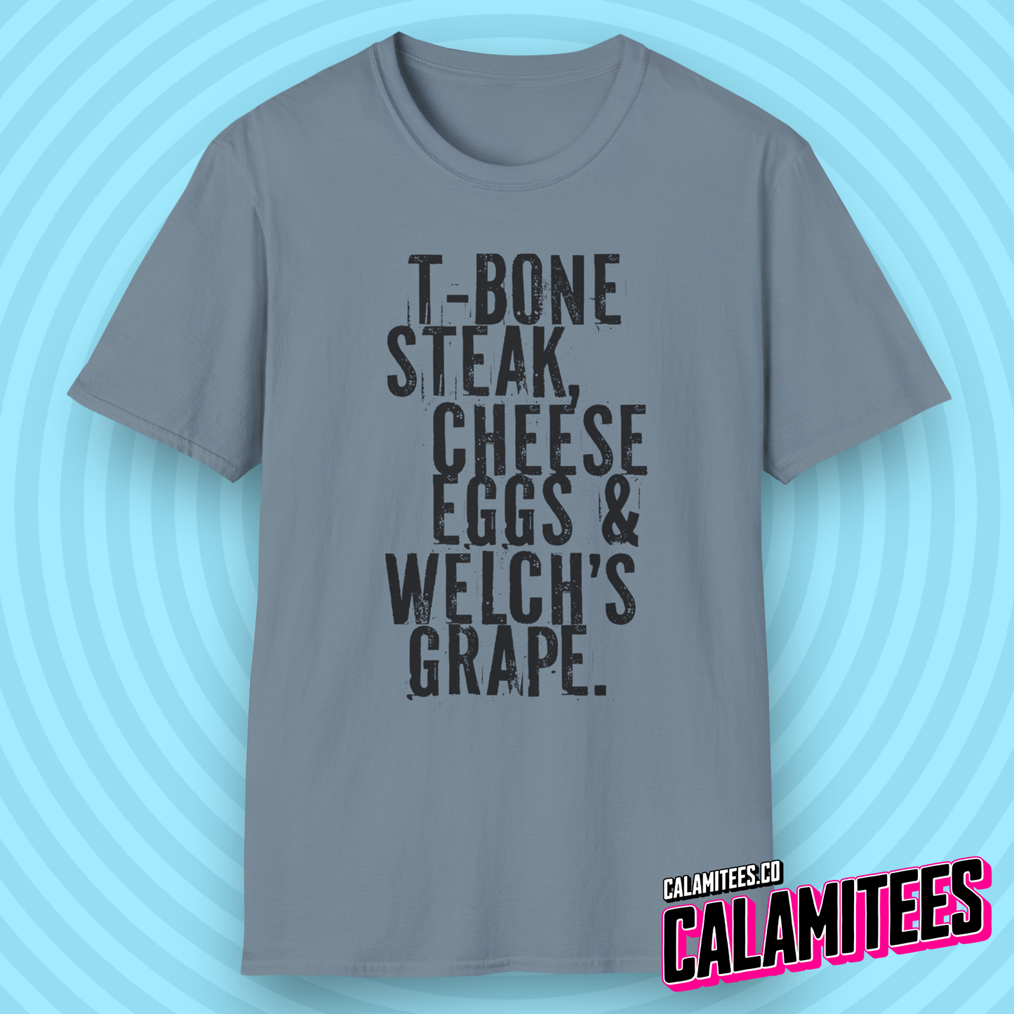 T-Bone Steak, Cheese Eggs & Welch's Grape Notorious BIG Lyrics Graphic Tee Biggie Smalls Hip-Hop Style T-Shirt