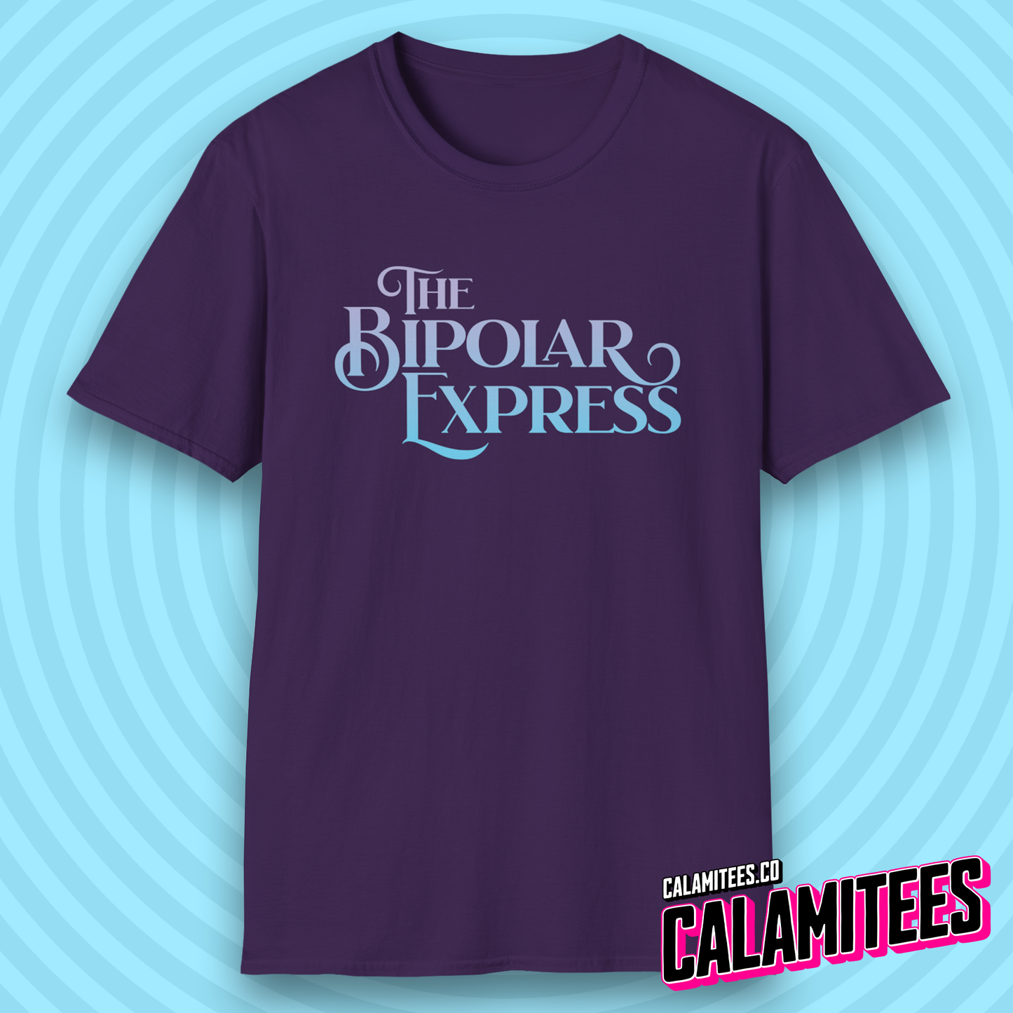 The Bipolar Express Funny Logo Graphic Tee Polar Express Parody for Bipolar, Bipolar Disorder, Manic Mood Swing Humor T-Shirt