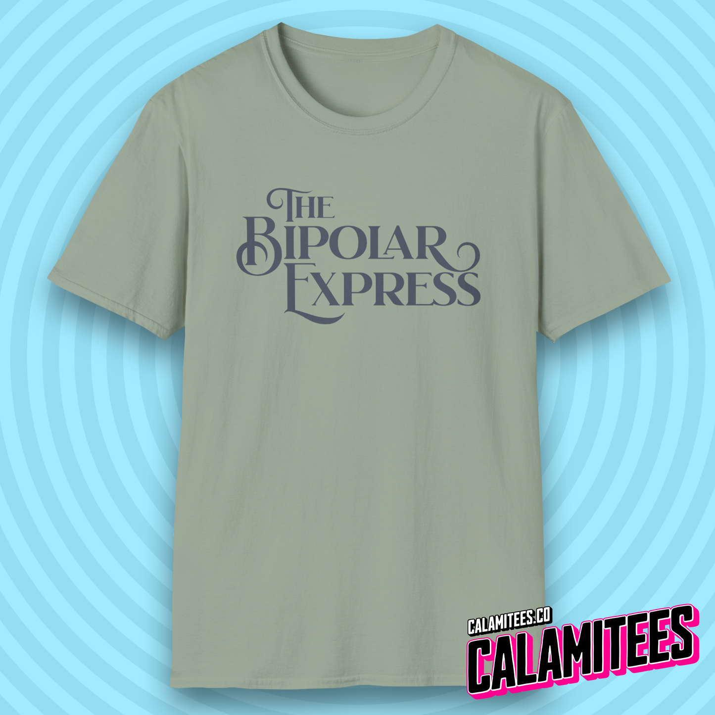 The Bipolar Express Funny Logo Graphic Tee Polar Express Parody for Bipolar, Bipolar Disorder, Manic Mood Swing Humor T-Shirt