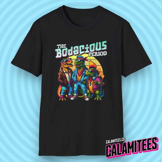 The Bodacious Period Cool Dinosaurs 80s 90s Retro Nostalgia T-Shirt