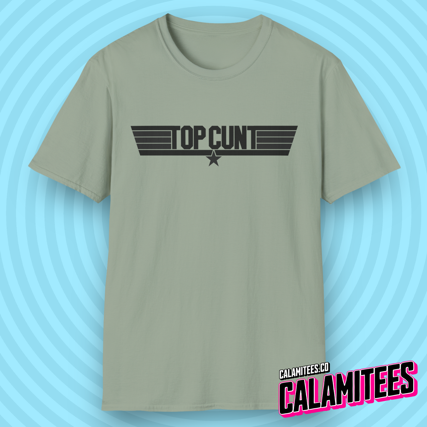 Top Cunt Top Gun Logo Style Funny Parody T-Shirt by CALAMITEES.co