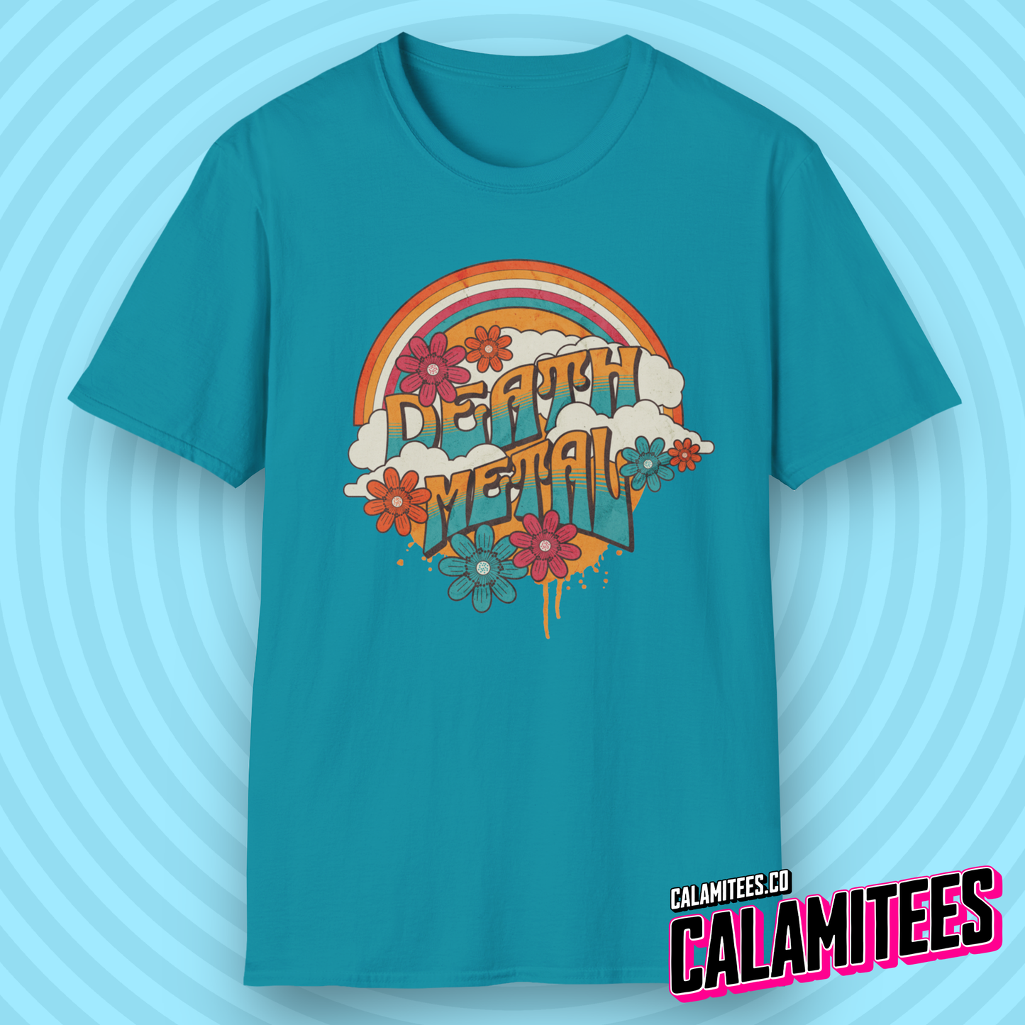 Death Metal Satirical 70s Hippie Style T-Shirt