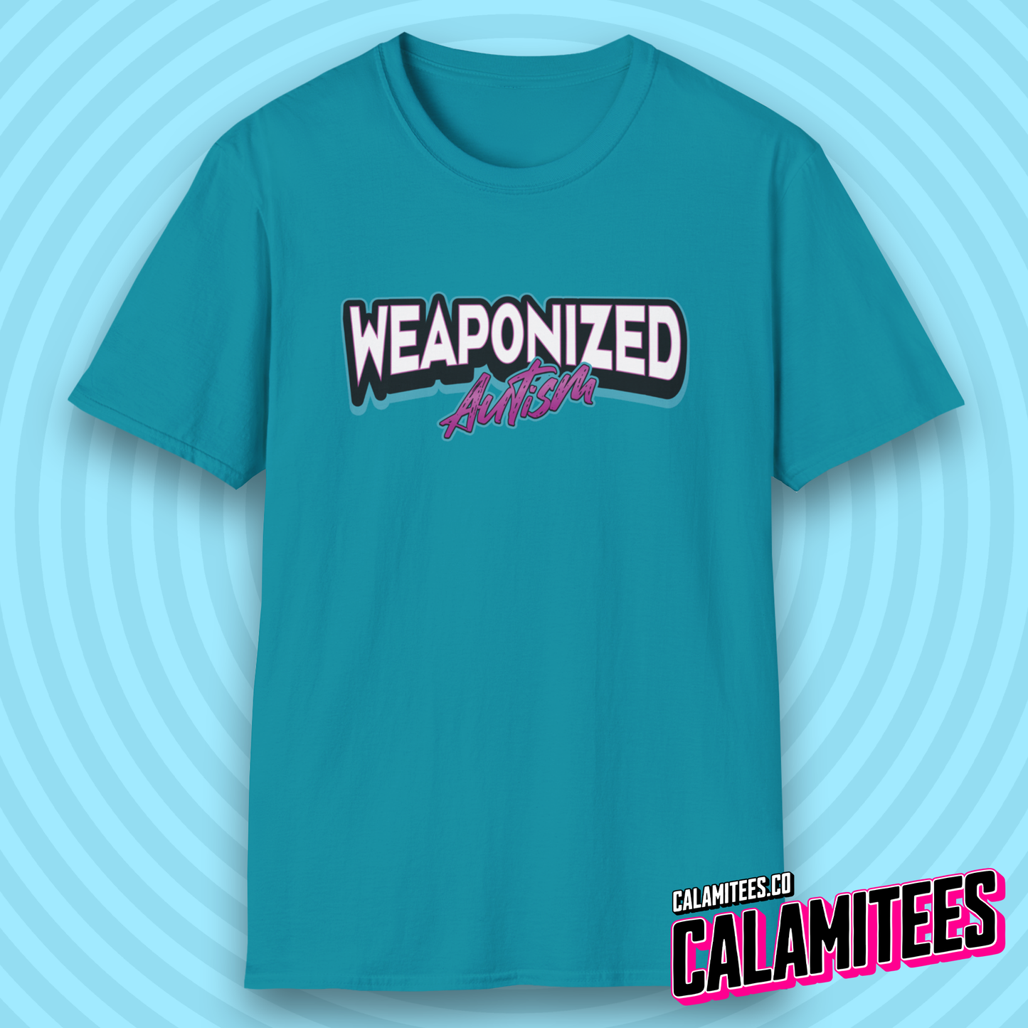 Weaponized Autism Logo Graphic Tee Funny T-Shirt for Autistics