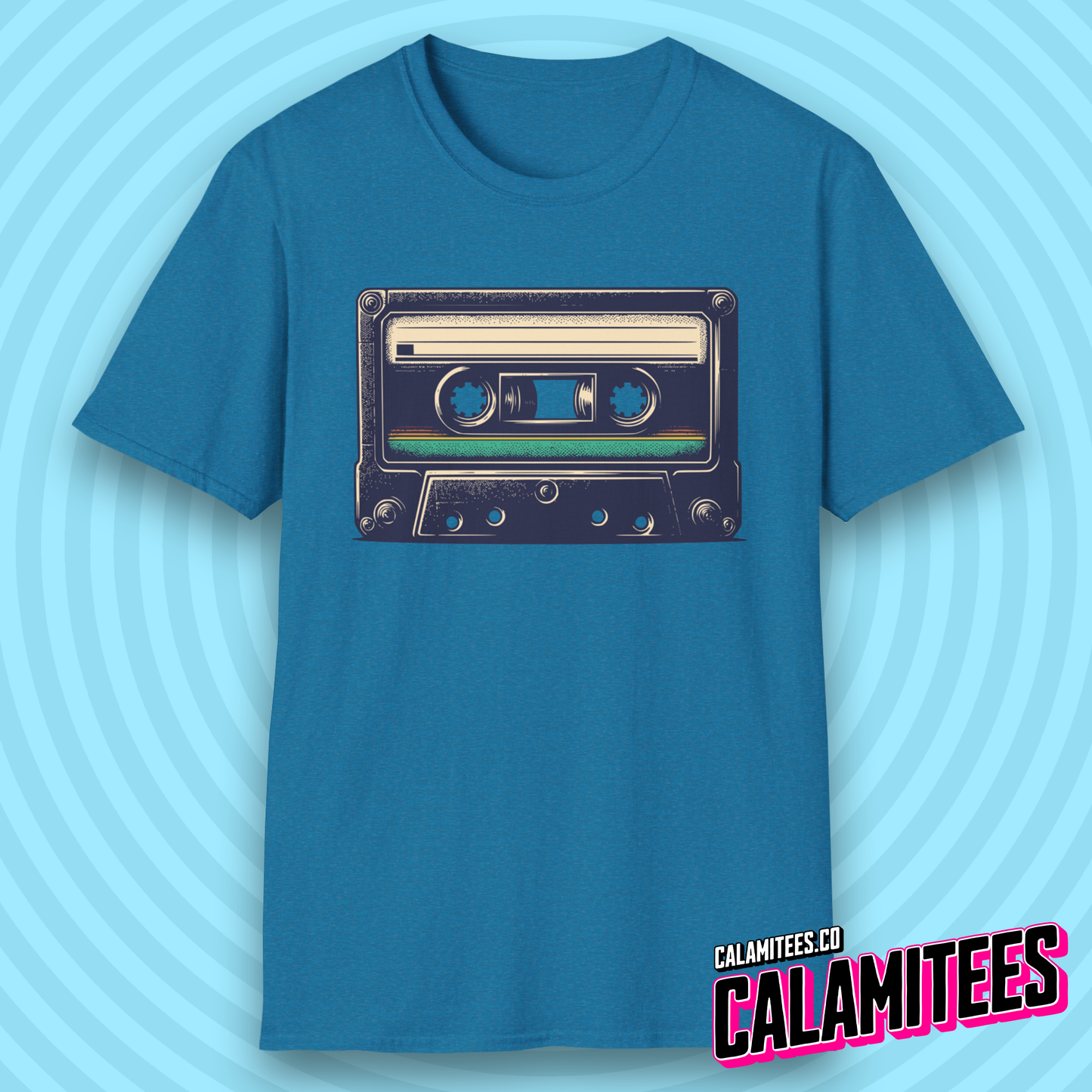 Vintage Cassette Tape Color Illustration Nostalgia T-Shirt