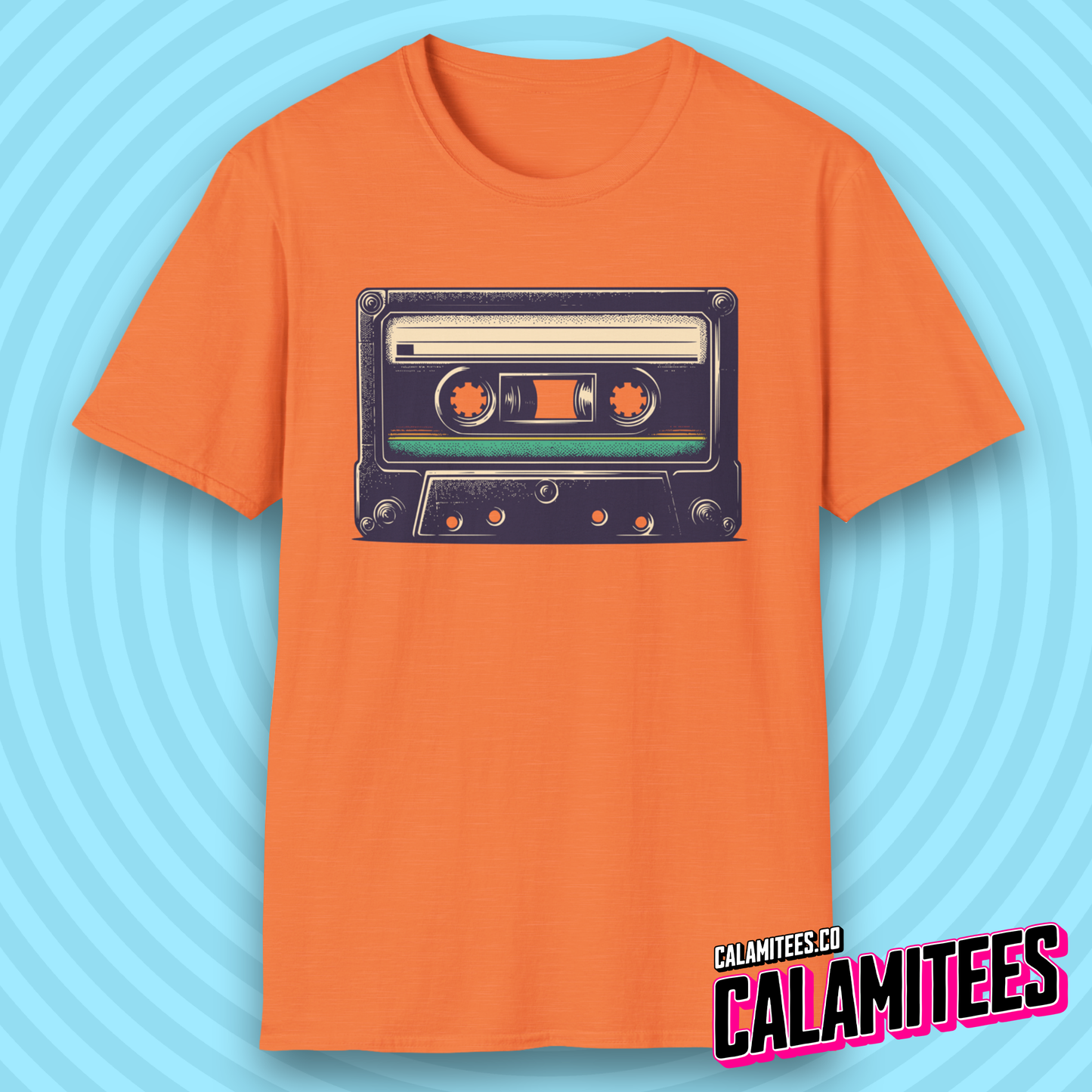 Vintage Cassette Tape Color Illustration Nostalgia T-Shirt