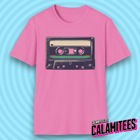 Cassette Tape Mix Tape - Nostalgic Retro Illustration Vintage Pop Culture T-Shirt