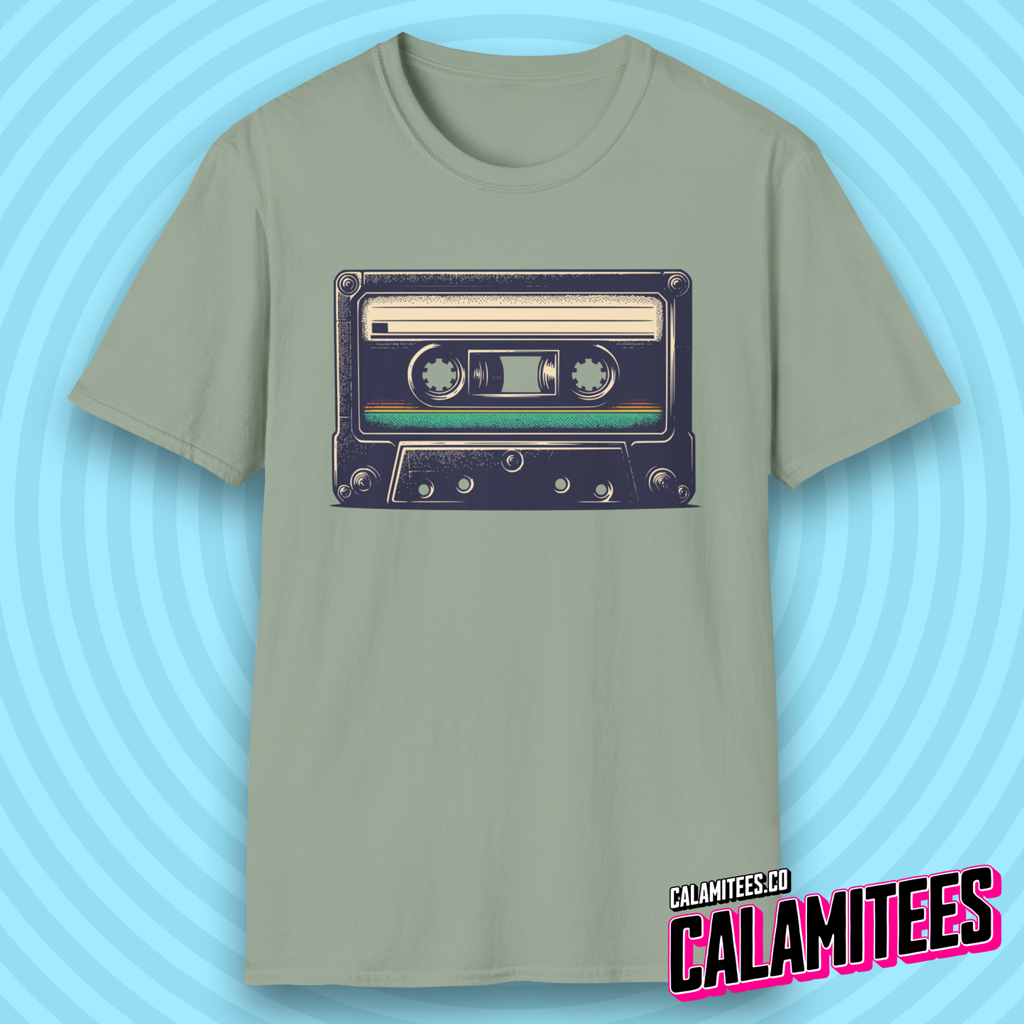 Cassette Tape Mix Tape - Nostalgic Retro Illustration Vintage Pop Culture T-Shirt