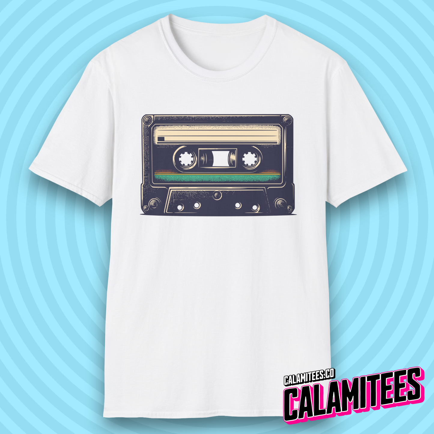 Cassette Tape Mix Tape - Nostalgic Retro Illustration Vintage Pop Culture T-Shirt