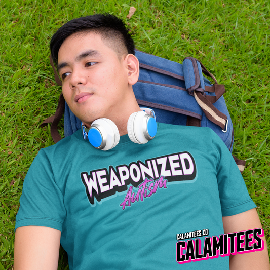 Weaponized Autism Logo Graphic Tee Funny T-Shirt for Autistics