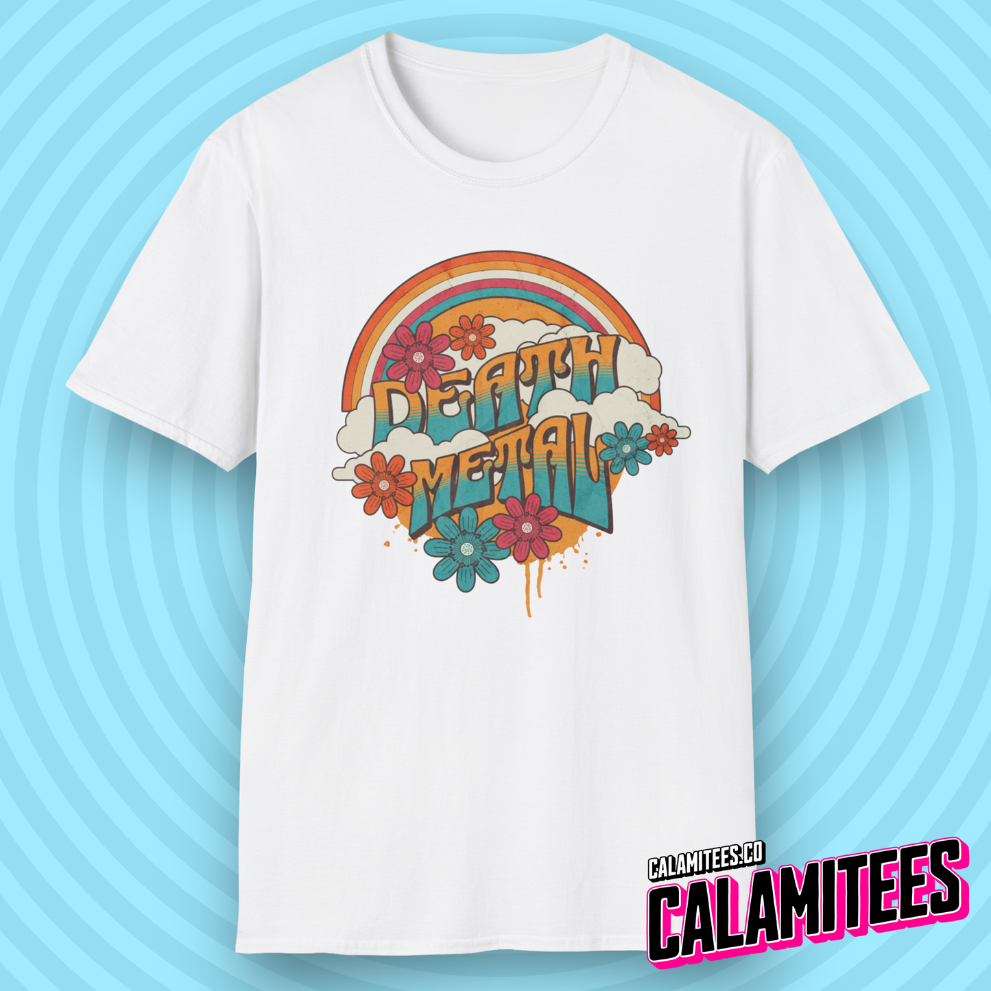 Death Metal Satirical 70s Hippie Style T-Shirt