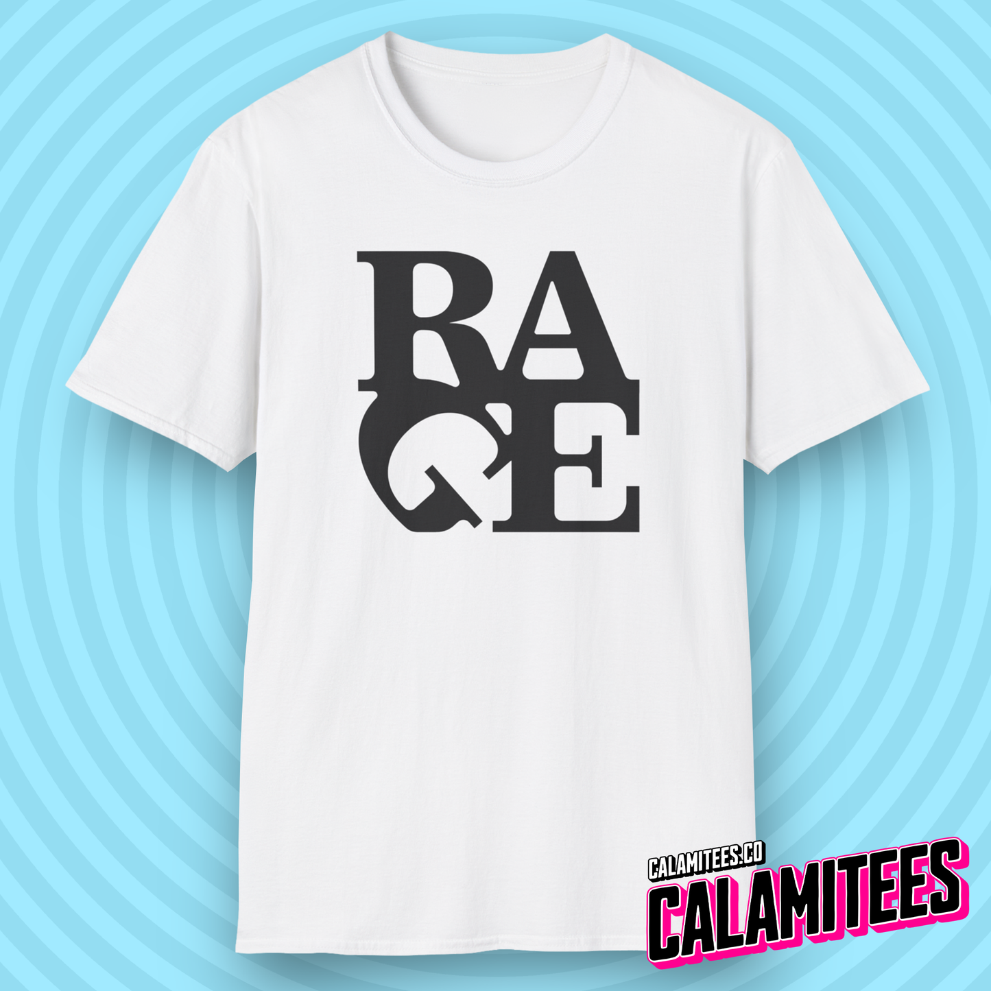RAGE Artwork - LOVE Sculpture Artwork Parody Logo Graphic Tee Pop-Culture Funny T-Shirt