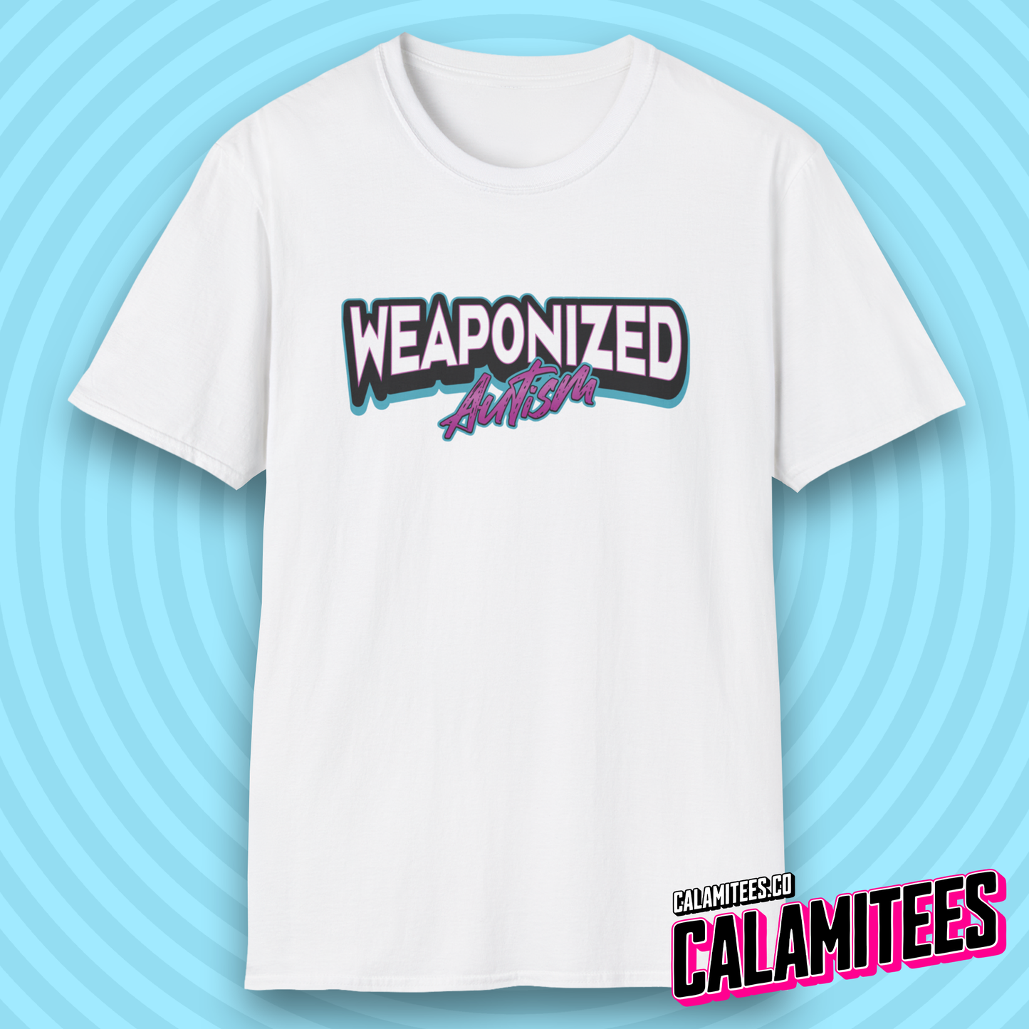 Weaponized Autism Logo Graphic Tee Funny T-Shirt for Autistics