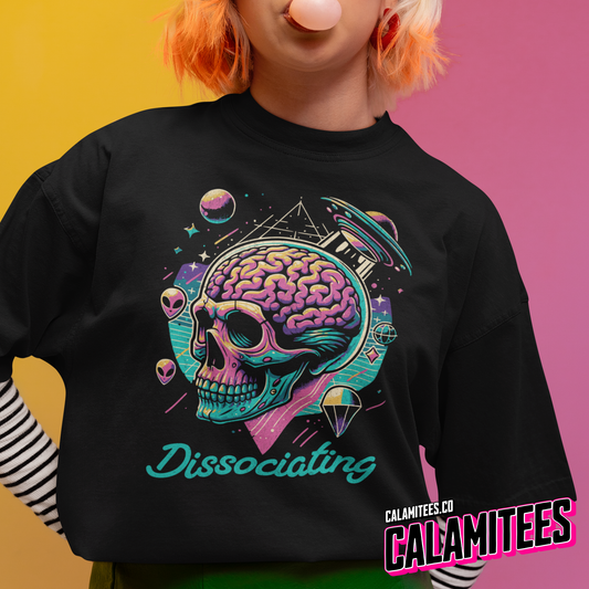 Dissociating - Space Case Brain Skull T-Shirt