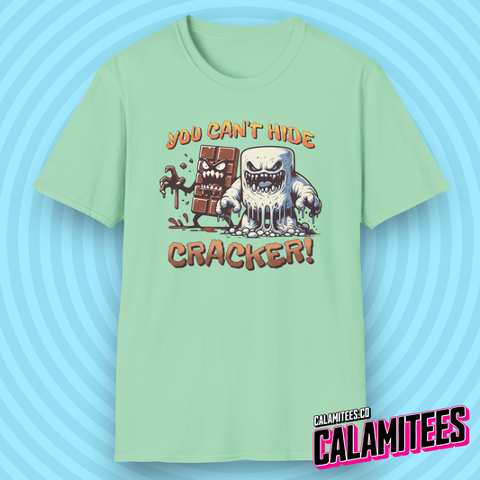 You Can't Hide Cracker - S'Mores Chocolate & Marshmallow Monster T-Shirt