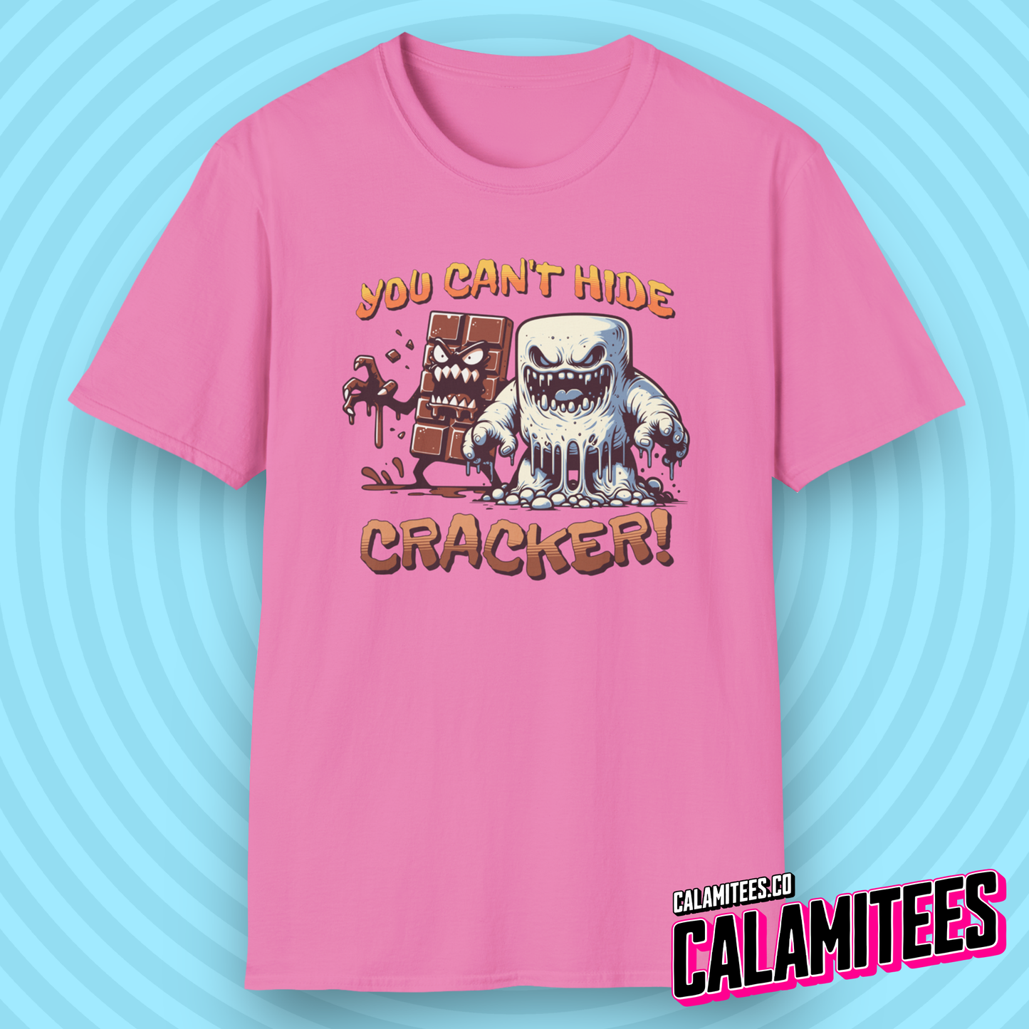 You Can't Hide Cracker - S'Mores Chocolate & Marshmallow Monster T-Shirt