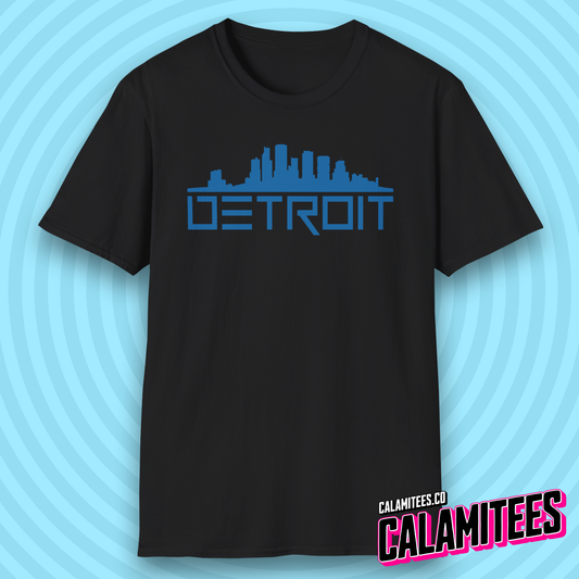 Detroit Skyline Graphic With Detroit Sports Accent Colors T-Shirt