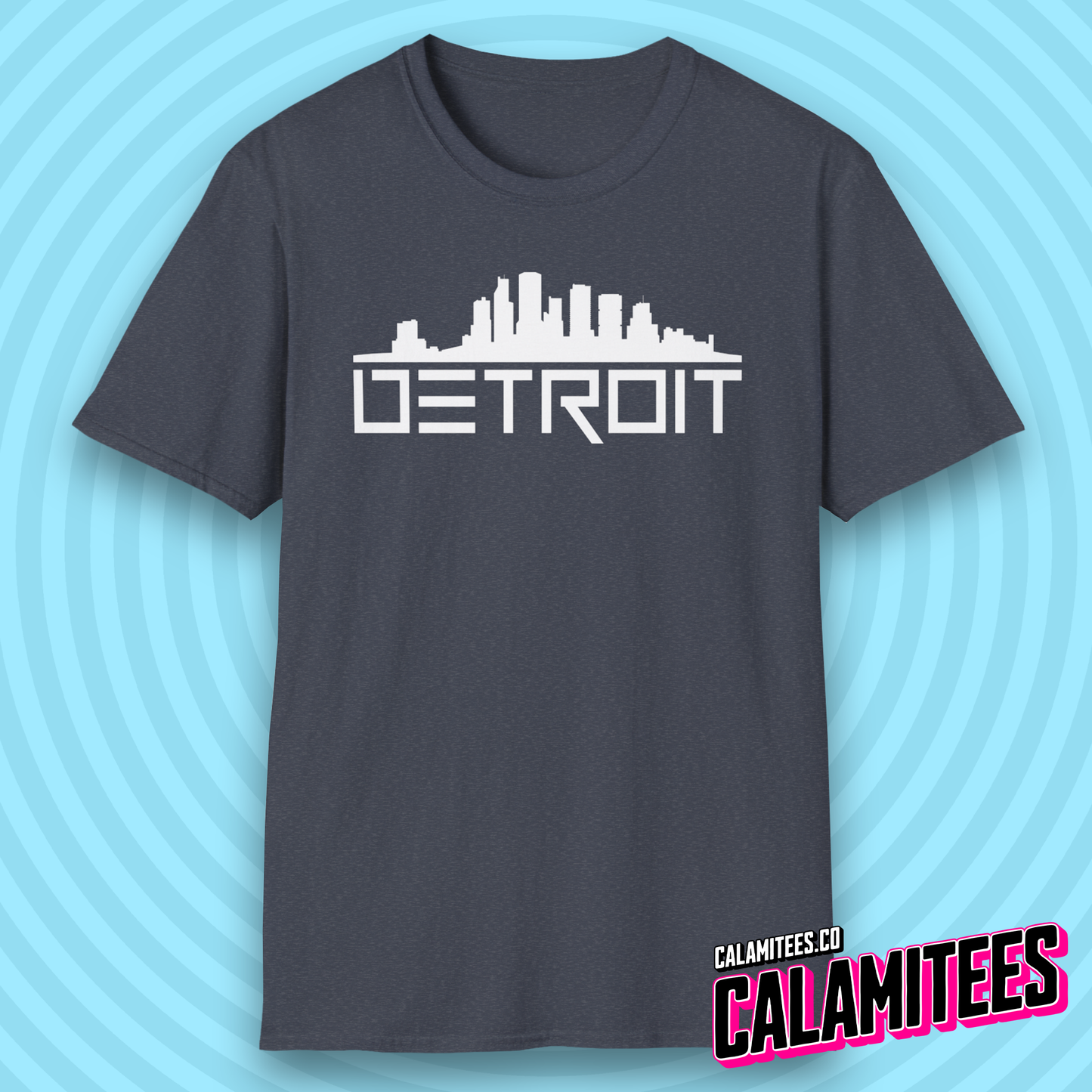 Detroit Skyline Graphic With Detroit Sports Accent Colors T-Shirt