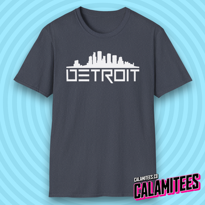 Detroit Skyline Graphic With Detroit Sports Accent Colors T-Shirt