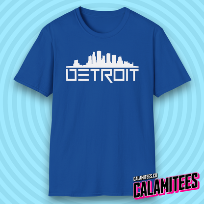 Detroit Skyline Graphic With Detroit Sports Accent Colors T-Shirt
