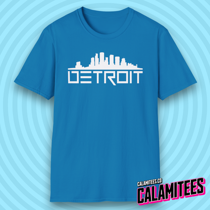 Detroit Skyline Graphic With Detroit Sports Accent Colors T-Shirt