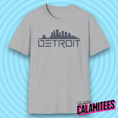 Detroit Skyline Graphic With Detroit Sports Accent Colors T-Shirt