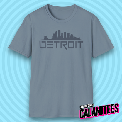 Detroit Skyline Graphic With Detroit Sports Accent Colors T-Shirt