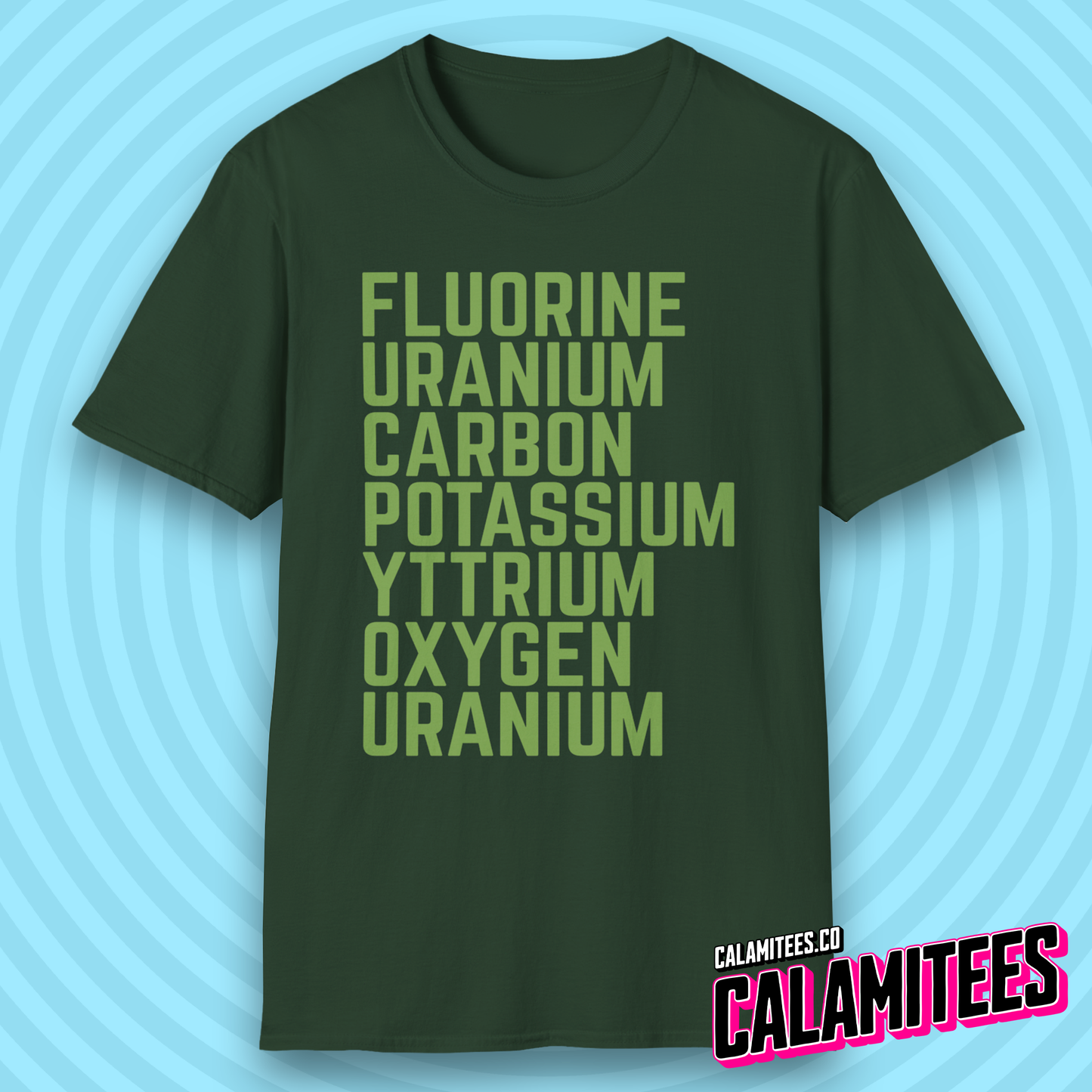 Fluorine Uranium Carbon Potassium Yttrium Oxygen Uranium T-Shirt