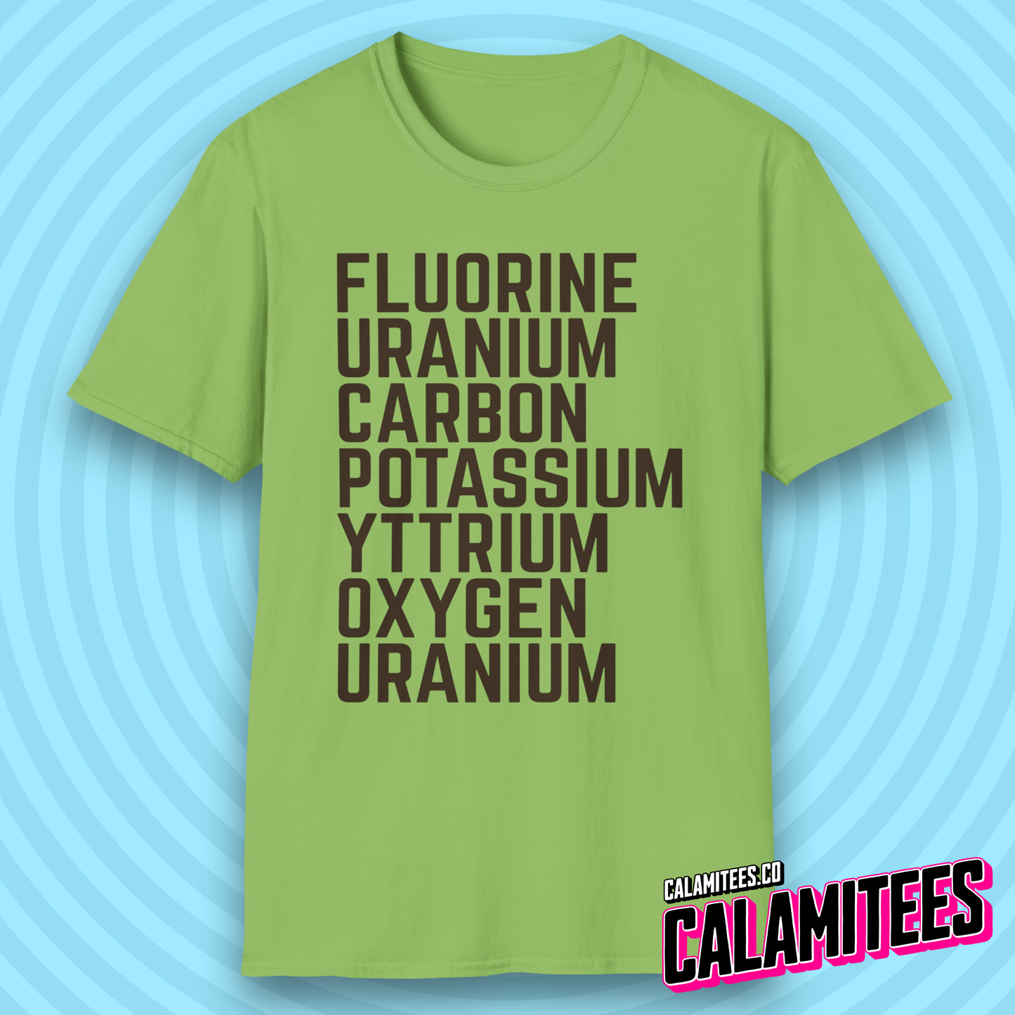 Fluorine Uranium Carbon Potassium Yttrium Oxygen Uranium T-Shirt