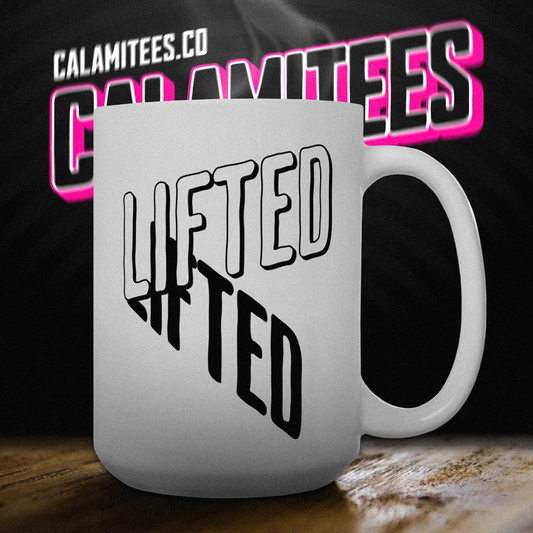 Lifted High Elevated Shadow Text Cannabis Weed 15 oz Ceramic Coffee Mug