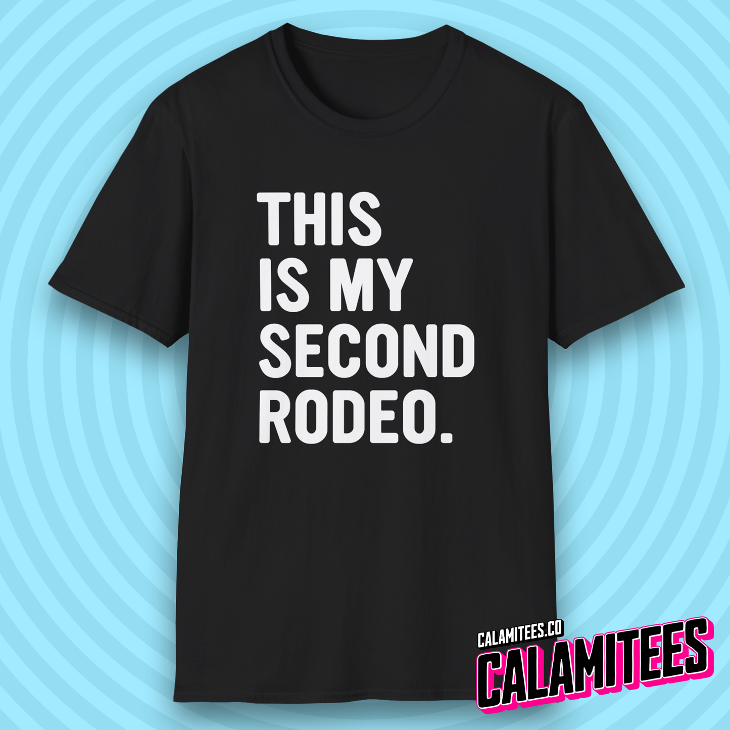 This Is My Second Rodeo Sarcastic Bold Type Funny T-Shirt
