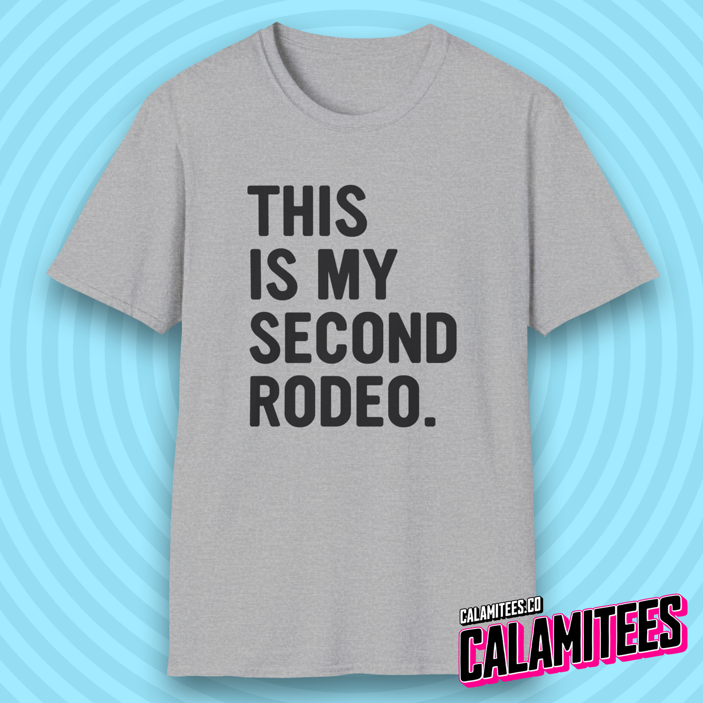This Is My Second Rodeo Sarcastic Bold Type Funny T-Shirt