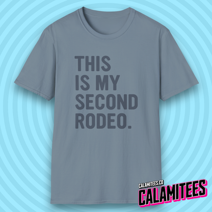 This Is My Second Rodeo Sarcastic Bold Type Funny T-Shirt
