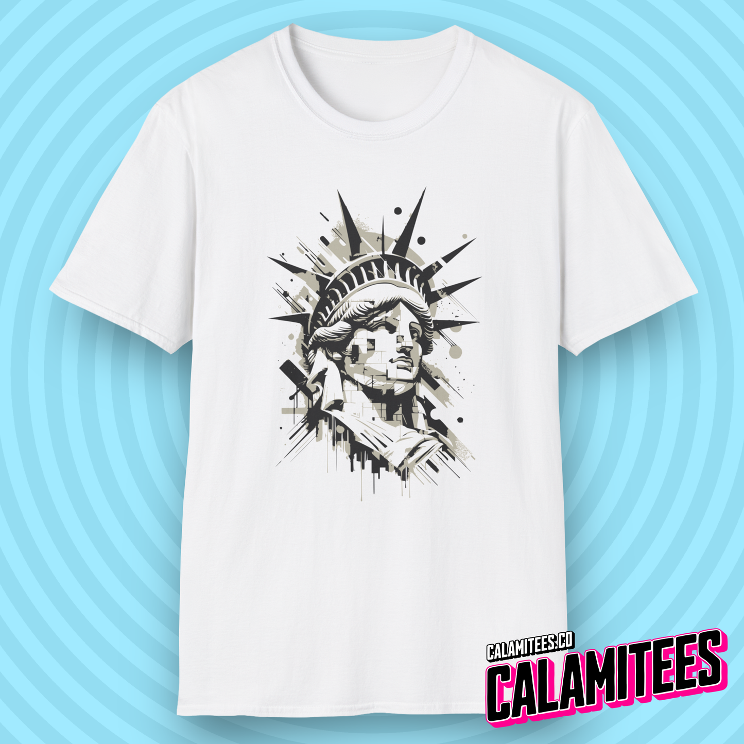 Abstract Liberty - Statue of Liberty Graphic Tee Pop-Art Style American America USA Patriotic Style T-Shirt