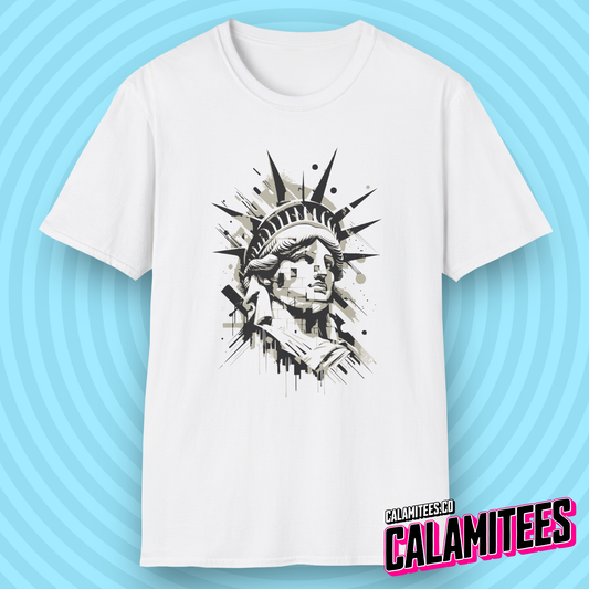 Abstract Liberty - Statue of Liberty Graphic Tee Pop-Art Style American America USA Patriotic Style T-Shirt