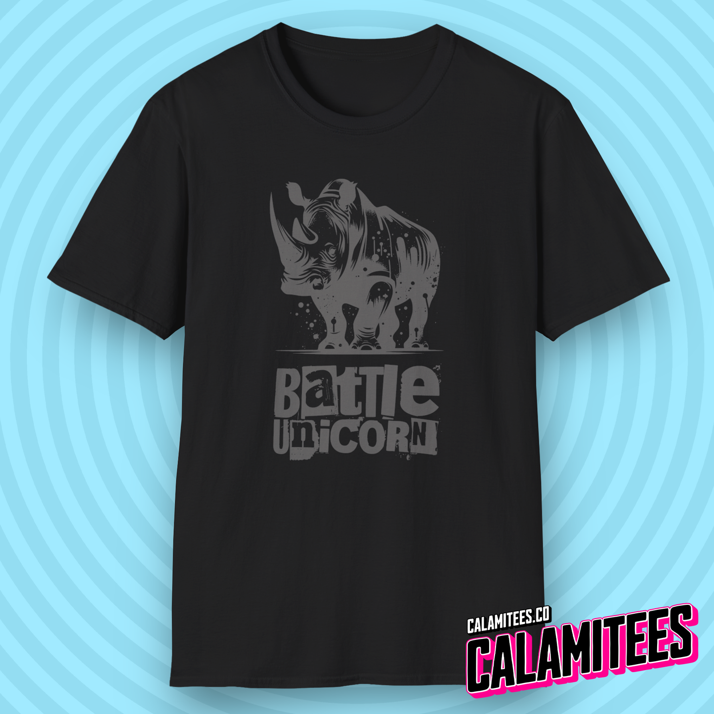 Battle Unicorn - Rhino Rhinoceros Grunge Street Style T-Shirt