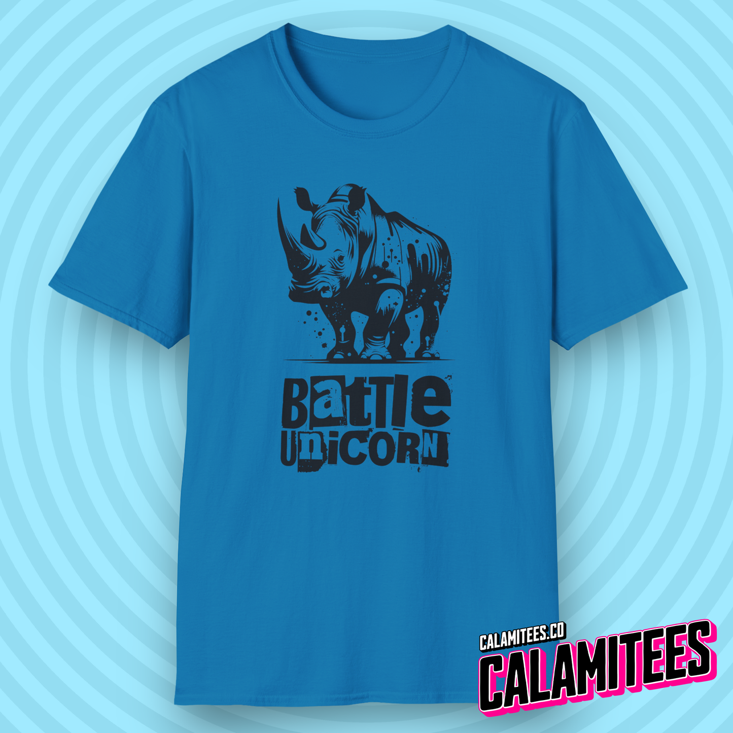 Battle Unicorn - Rhino Rhinoceros Grunge Street Style T-Shirt