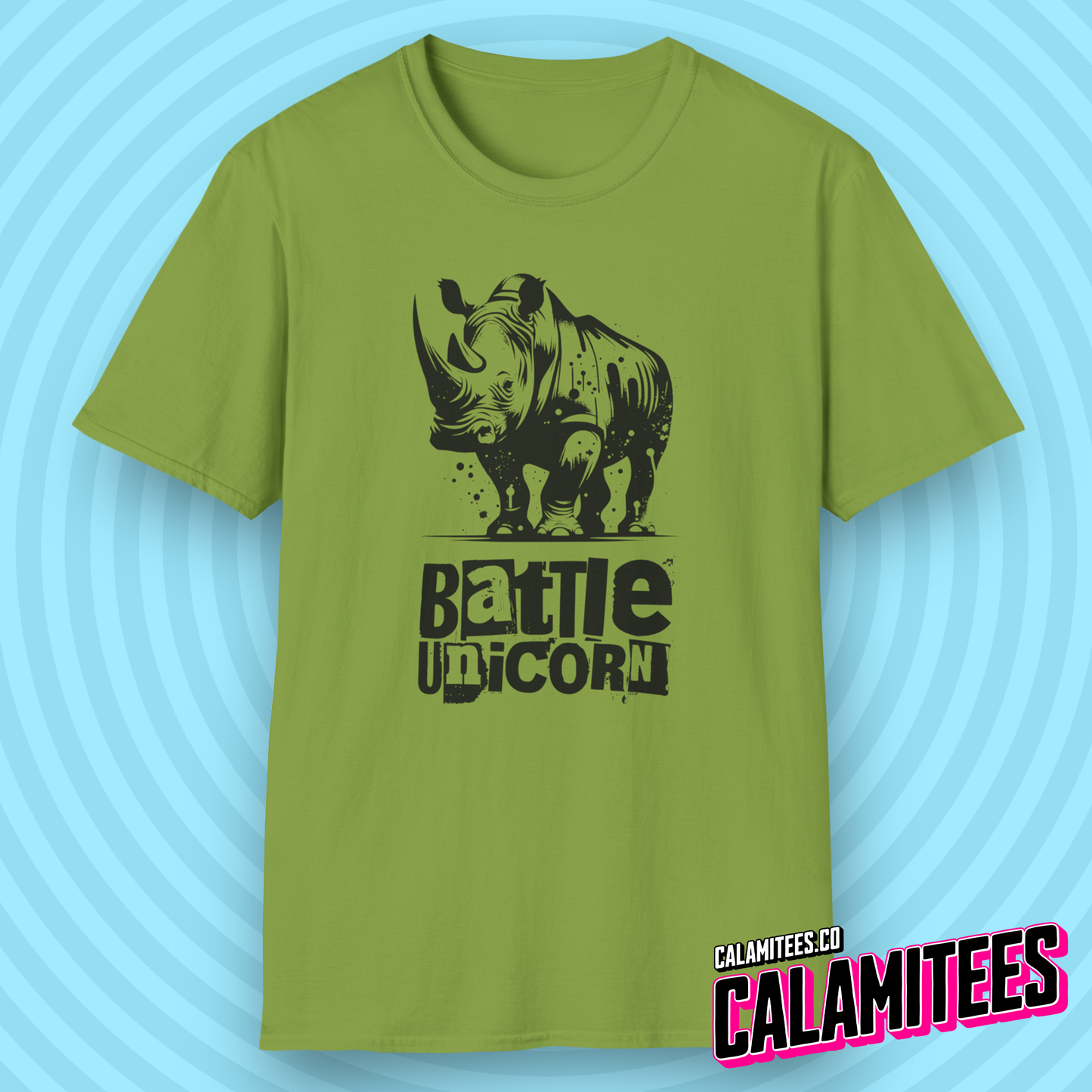 Battle Unicorn - Rhino Rhinoceros Grunge Street Style T-Shirt