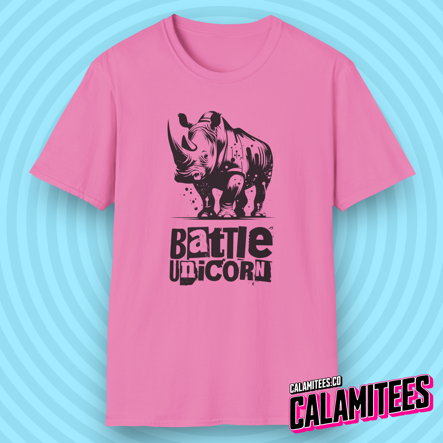 Battle Unicorn - Rhino Rhinoceros Grunge Street Style T-Shirt