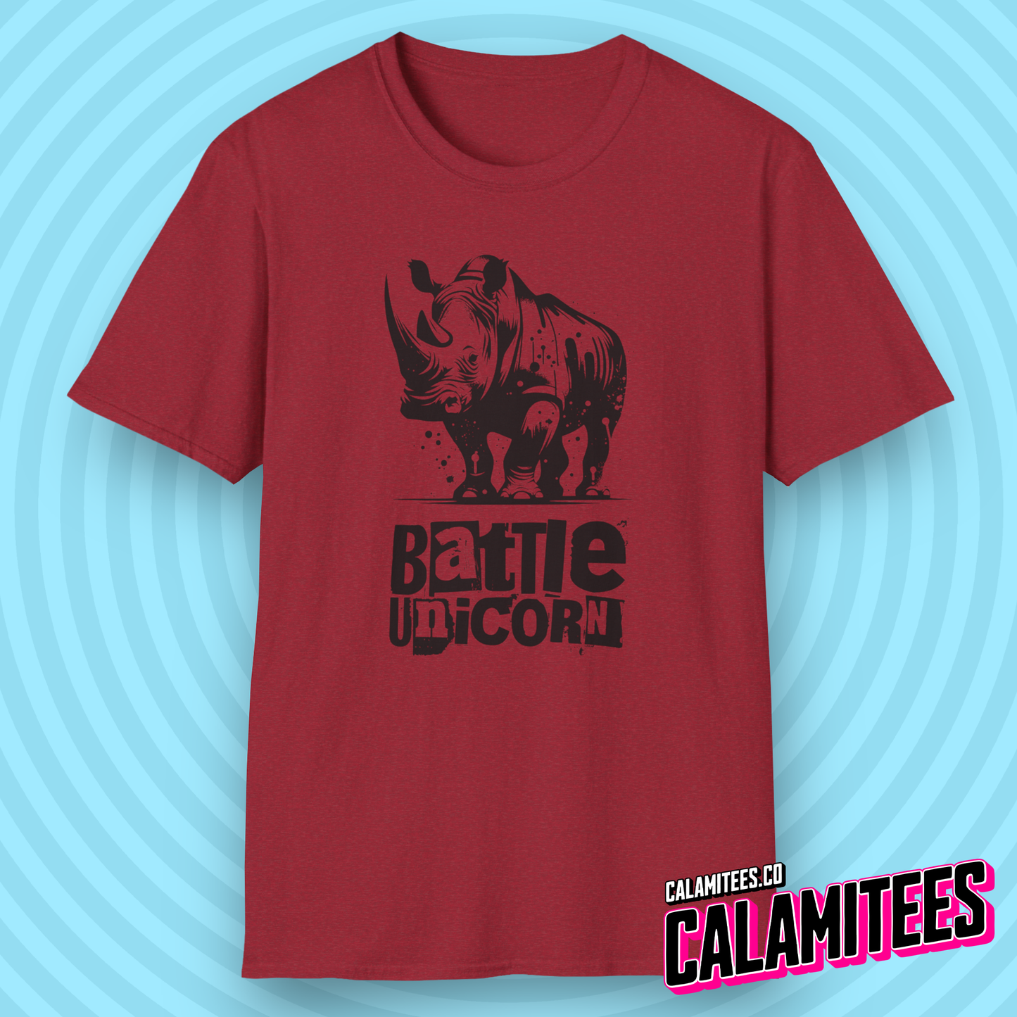 Battle Unicorn - Rhino Rhinoceros Grunge Street Style T-Shirt