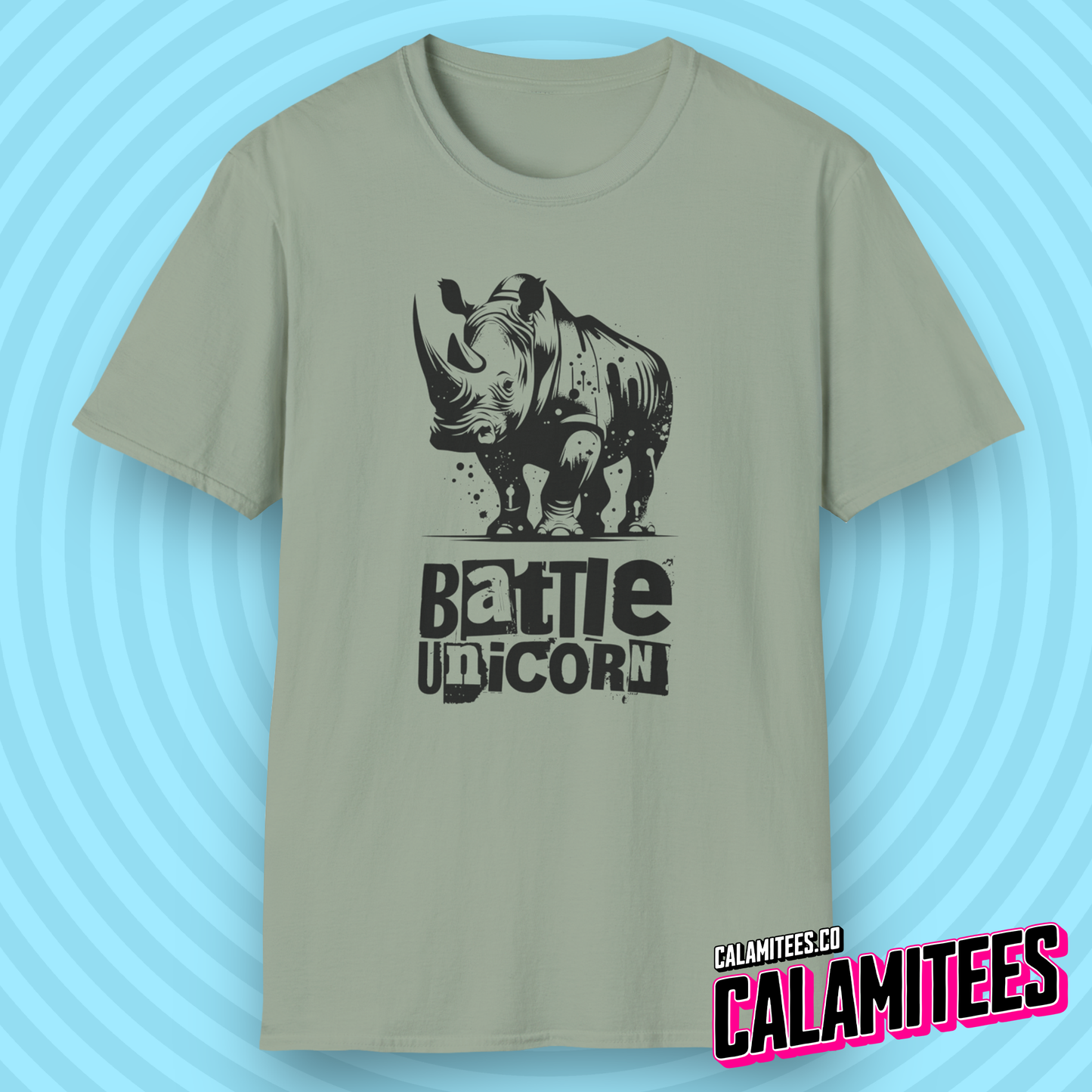 Battle Unicorn - Rhino Rhinoceros Grunge Street Style T-Shirt