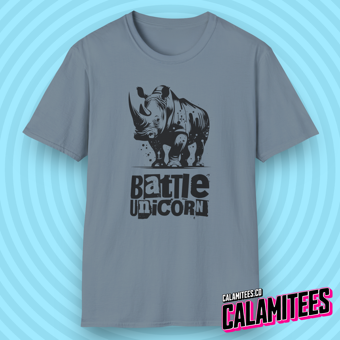 Battle Unicorn - Rhino Rhinoceros Grunge Street Style T-Shirt