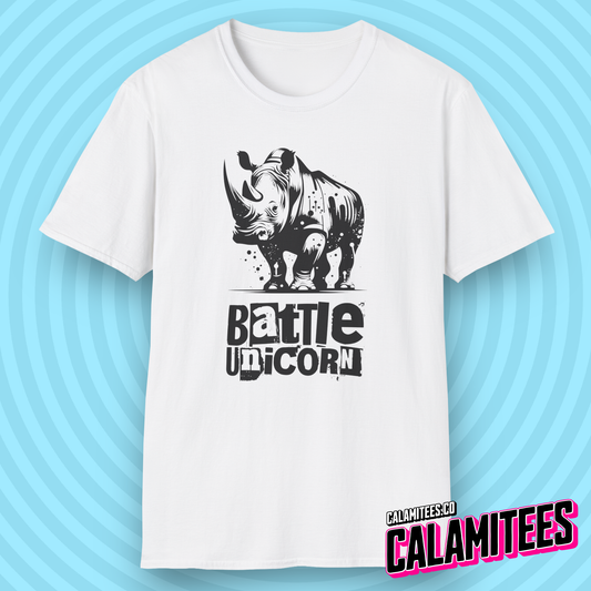 Battle Unicorn - Rhino Rhinoceros Grunge Street Style T-Shirt