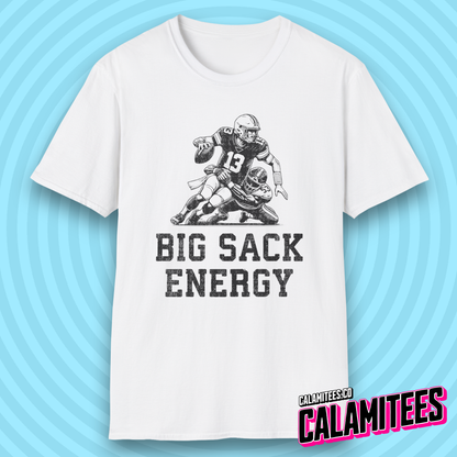 Big Sack Energy Quarterback Sack Tackle Funny Football T-Shirt