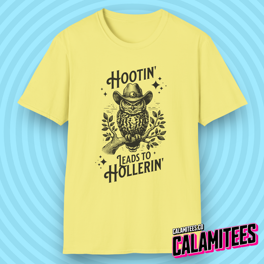 Hootin' Leads to Hollerin' Vintage Country Owl T-Shirt