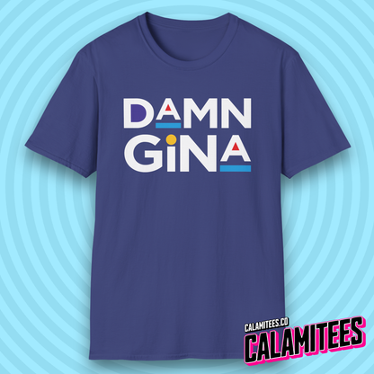 Damn Gina 90s Style Martin Logo Parody Quote T-Shirt