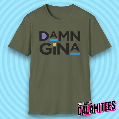 Damn Gina 90s Style Martin Logo Parody Quote T-Shirt