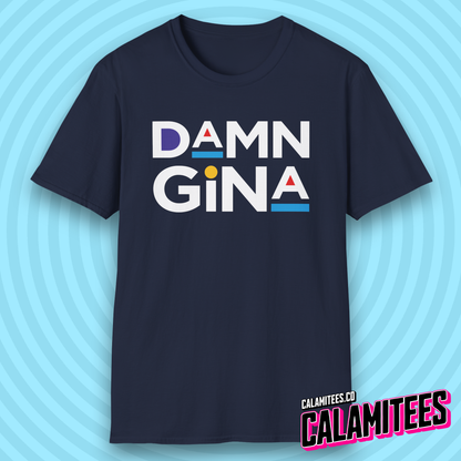 Damn Gina 90s Style Martin Logo Parody Quote T-Shirt