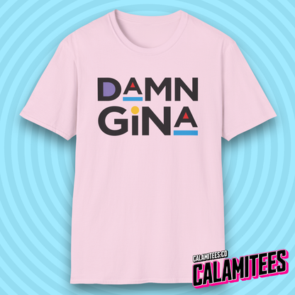 Damn Gina 90s Style Martin Logo Parody Quote T-Shirt